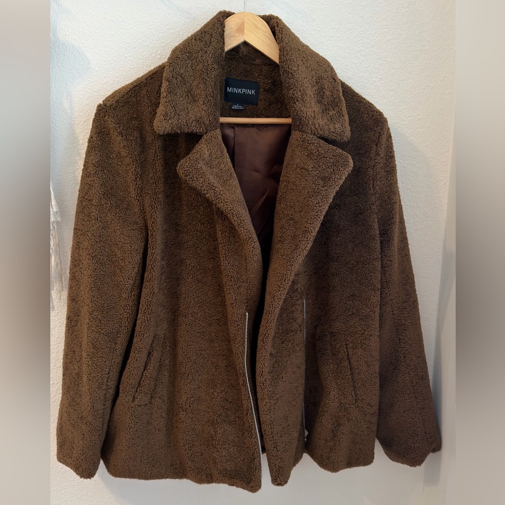 Mink Pink Sherpa Coat
